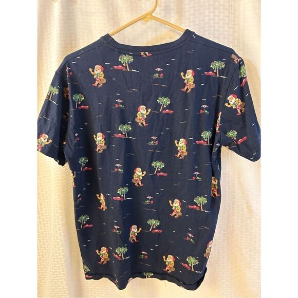 Denim & Flower Ricky Singh Shirt Santa Palm trees small S rn#86220 Black Red - Picture 3 of 7